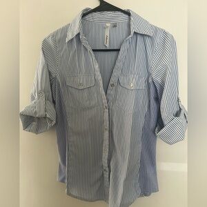 Collection B Blue and White Striped Shirt